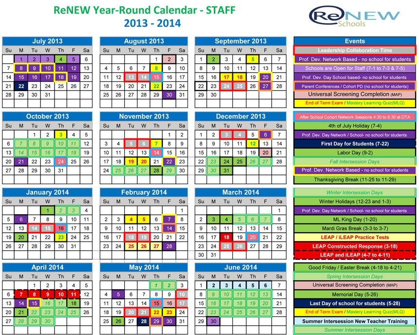 Wcpss Year Round Calendar Calendar Template 2019
