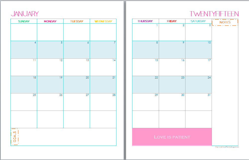12 Best Images Of 2015 Planning Calendar Printable 2 Page