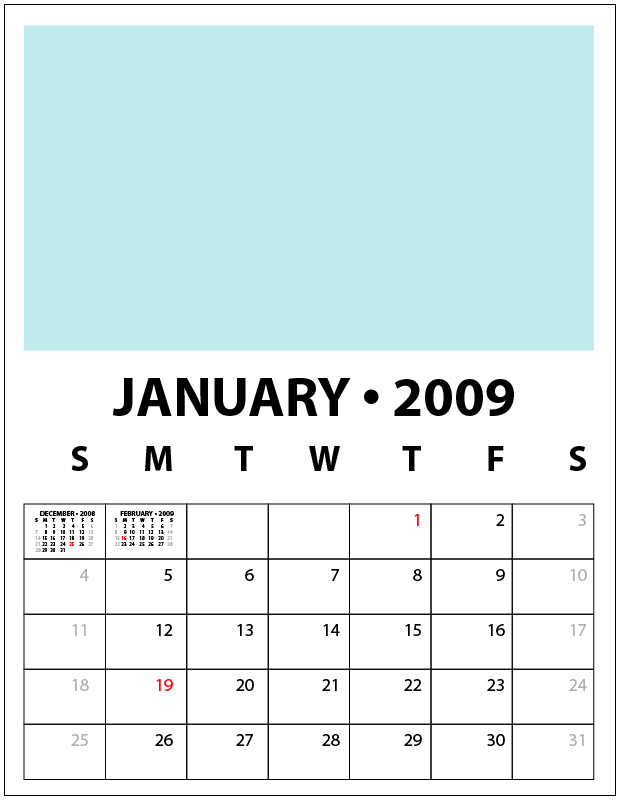 2009 Calendar Template Â« Kelso’s Corner