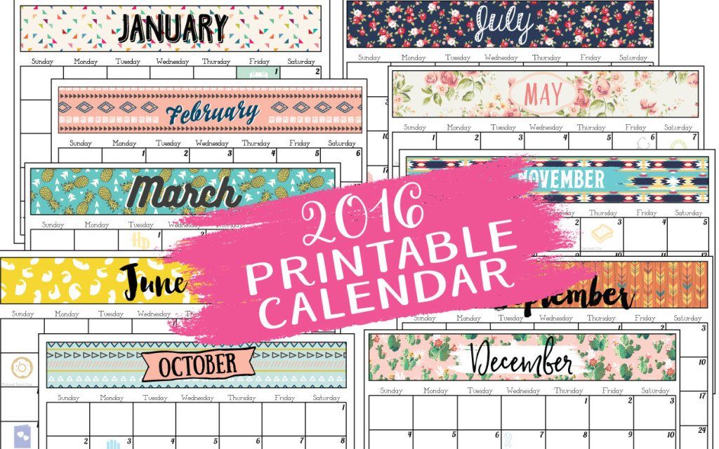 2016 Printable Calendar