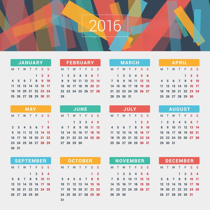 2016 Yearly Calendar Template