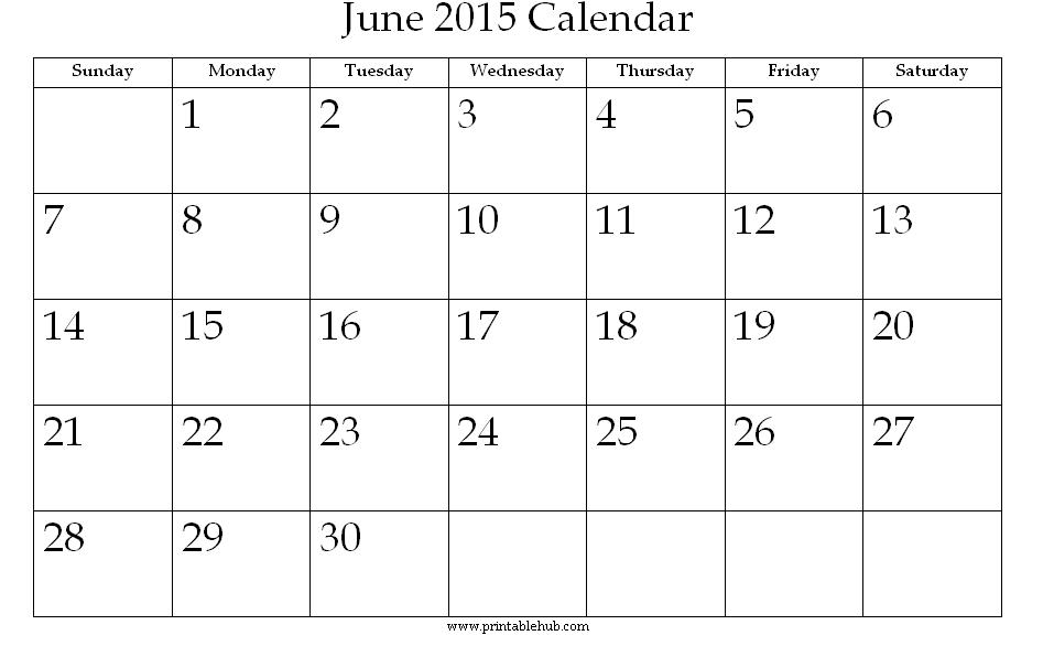 7 Best Images Of 2015 Printable Calendar June