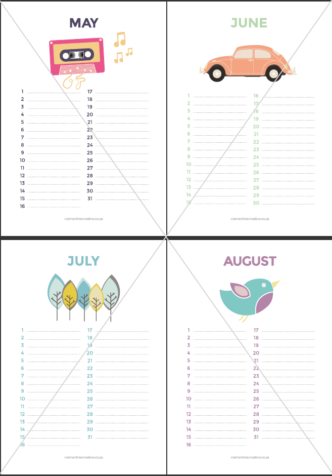 7 Best Images Of Cute Free Printable Birthday Calendar