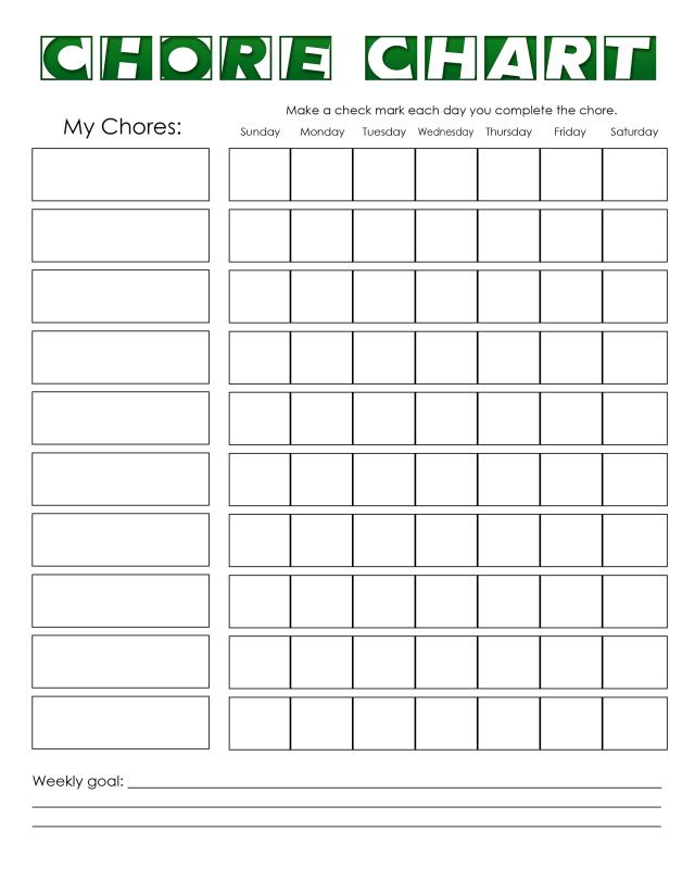 9 Best Images Of Printable Chore Charts
