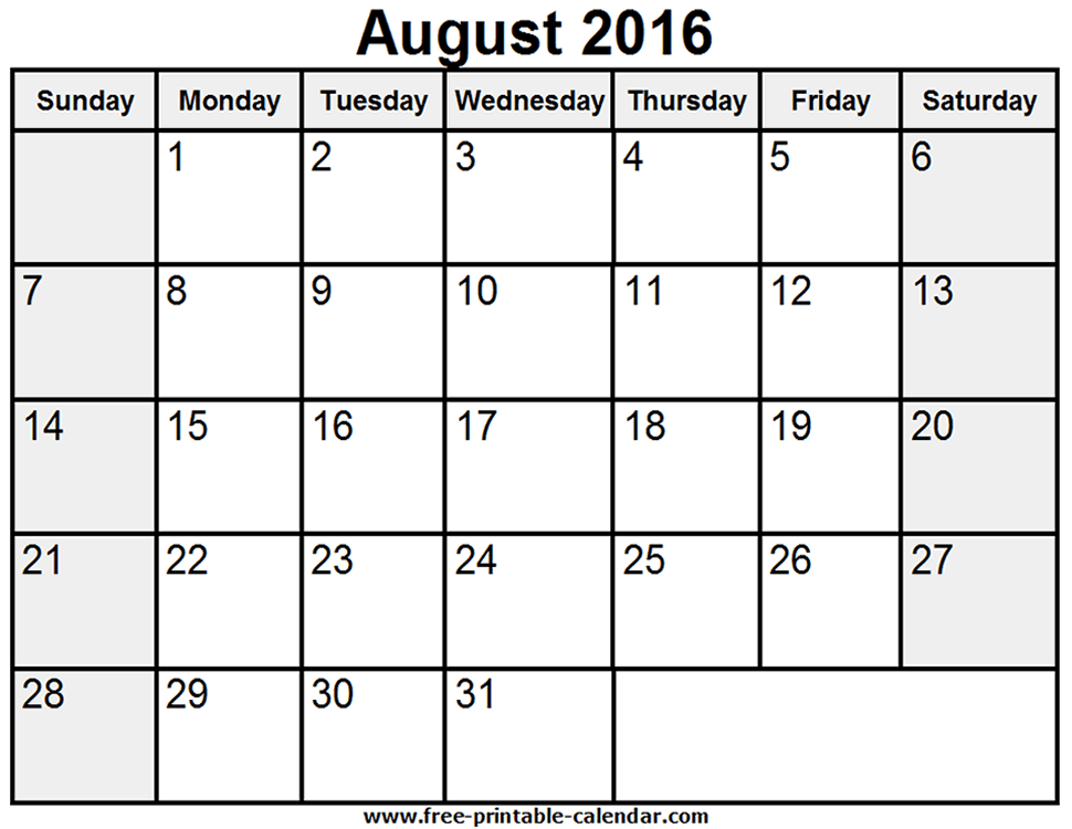 August 2016 Calendar Pdf  Calendartemplate  Pdfcalendar