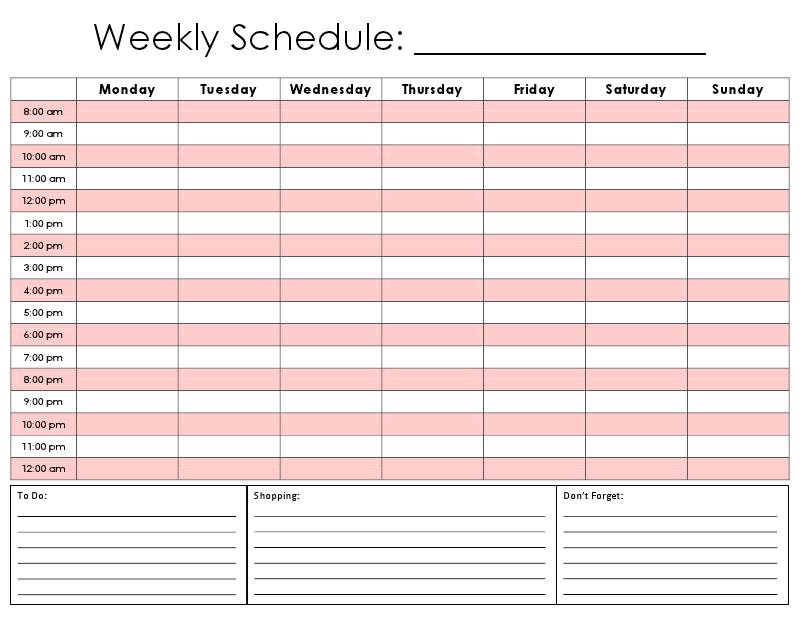 Best Photos Of Daily Schedule Template Excel
