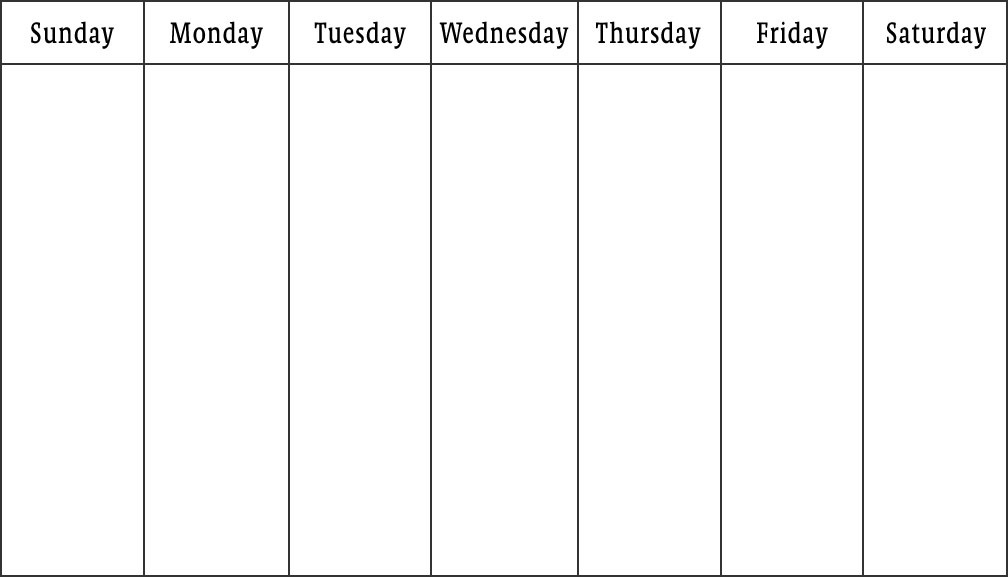 Printable Calendar Days Of The Week Calendar Template 2023