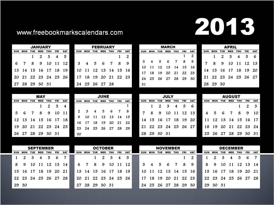 Calendar 2013 Template No Download