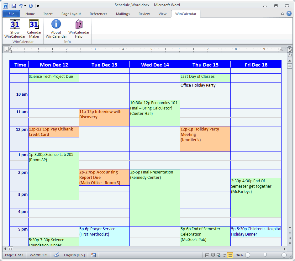 Calendar Maker & Calendar Creator For Word And Excel