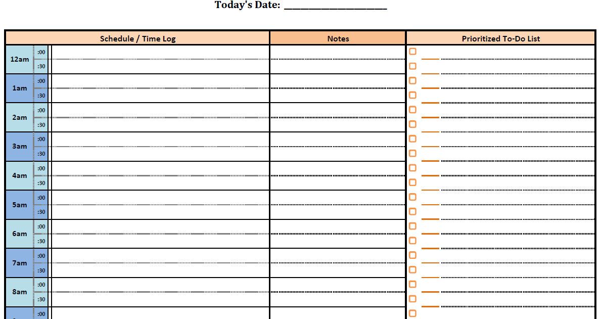 Daily Appointment Calendar Template Free Microsoft Word Templates