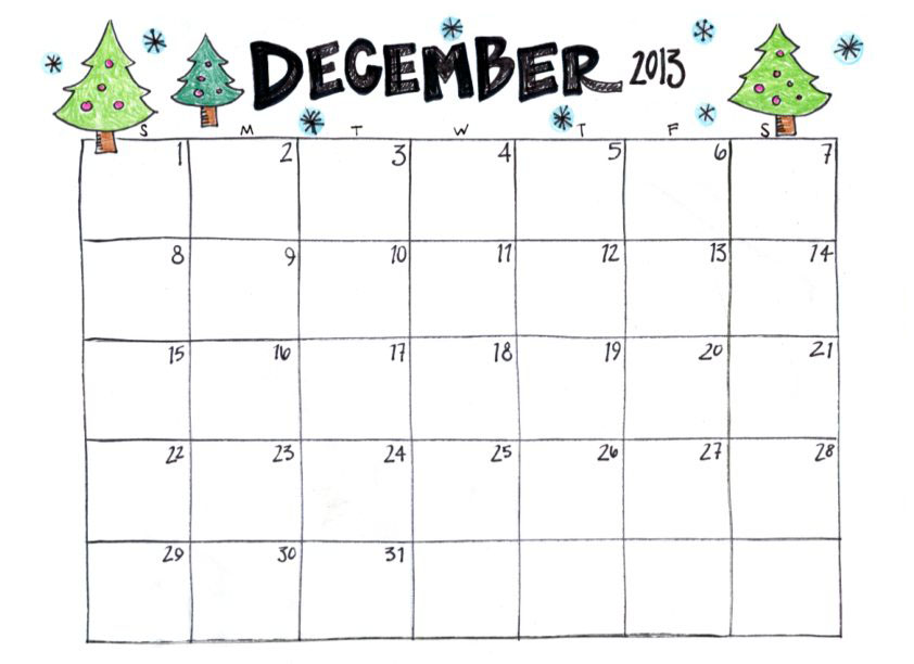 December Printable Calendar Free