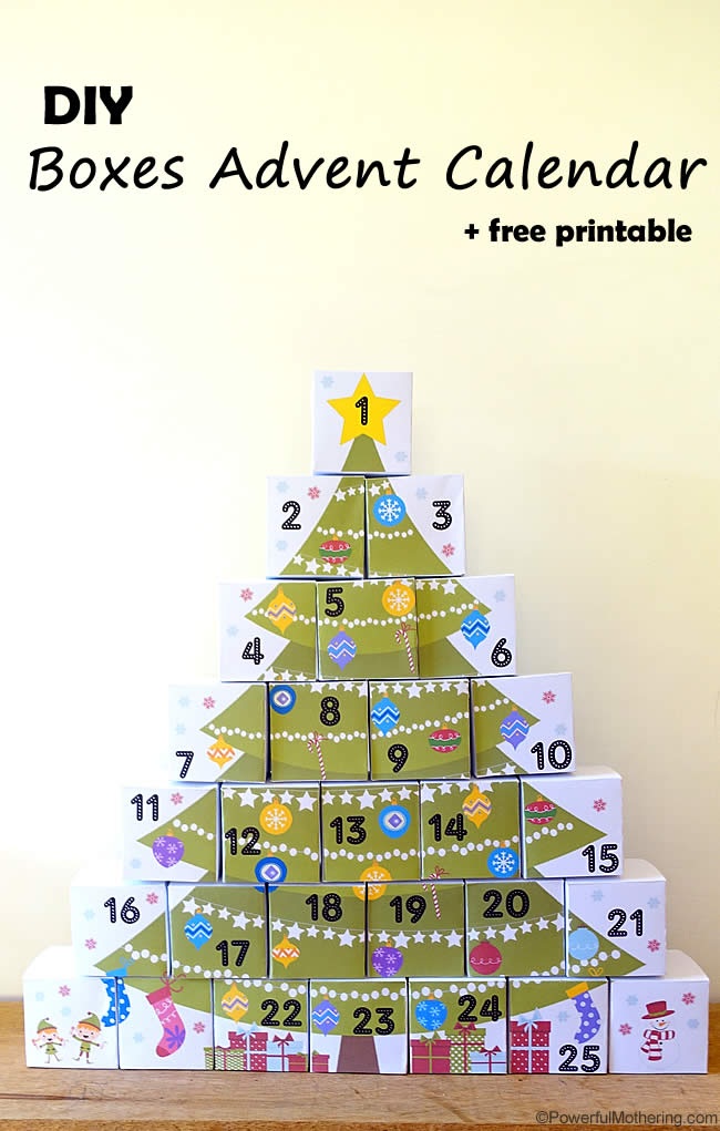 Diy Boxes Advent Calendar With Free Printable