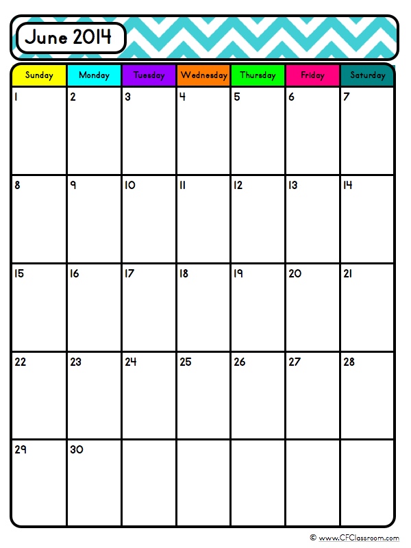Editable Blank Calendar Template