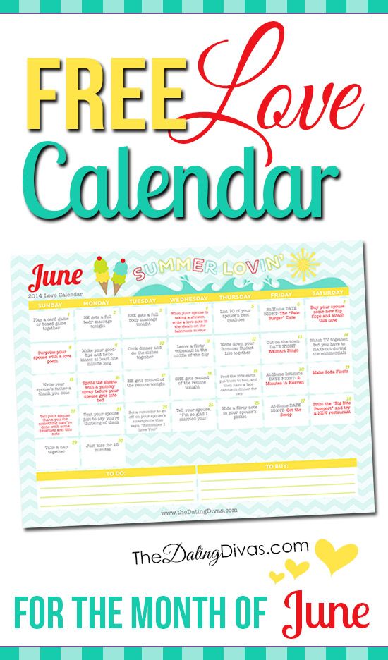 Free June Love Calendar
