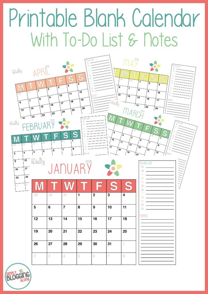Free Printable 2015 Calendar With To