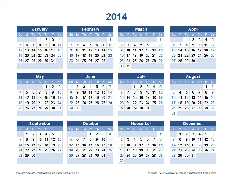 Free Printable Calendar