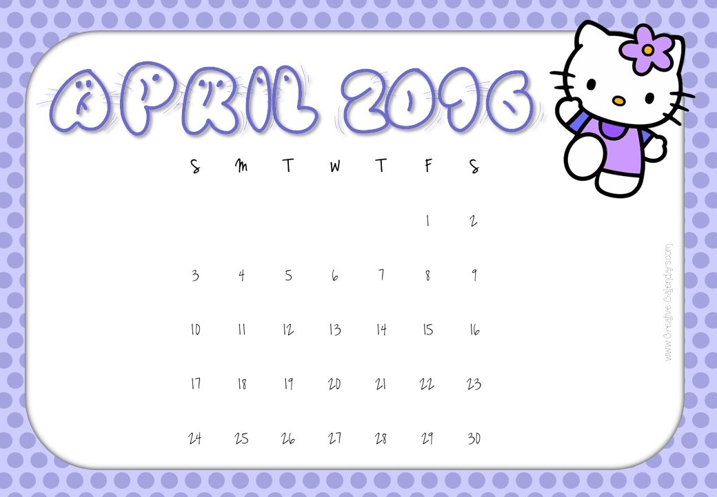 Free Printable Hello Kitty Calendars