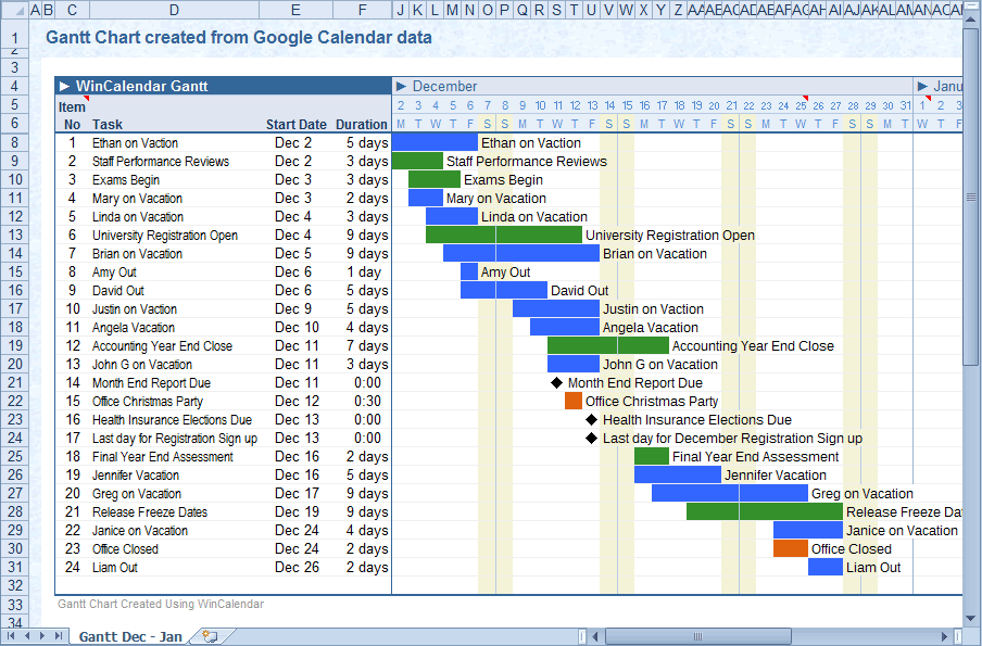 Import Google Calendar Into Excel And Word