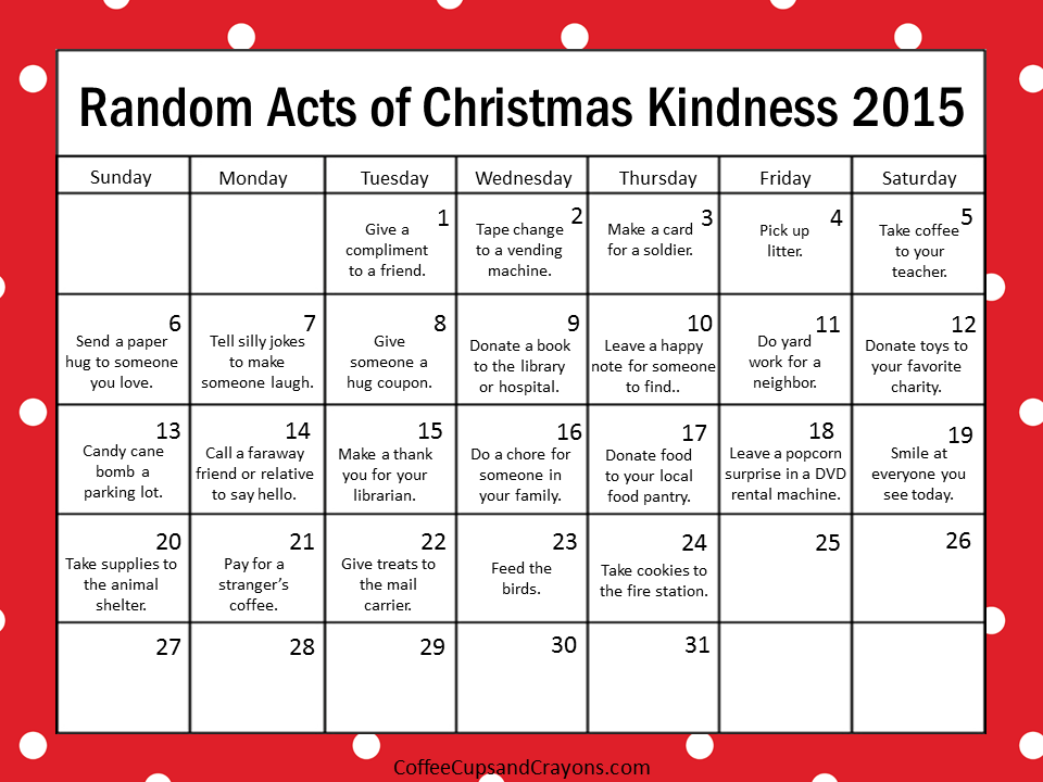 Kindness Is The Best Way To Countdown To Christmas