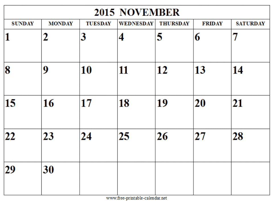 November 2016 Calendar Nz