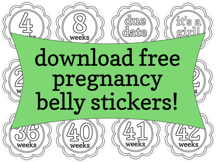 Pregnancy Belly Stickers To Print  Color Your Own