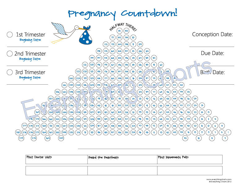 Pregnancy Countdown Chart Pdf File Printable By Everythingcharts