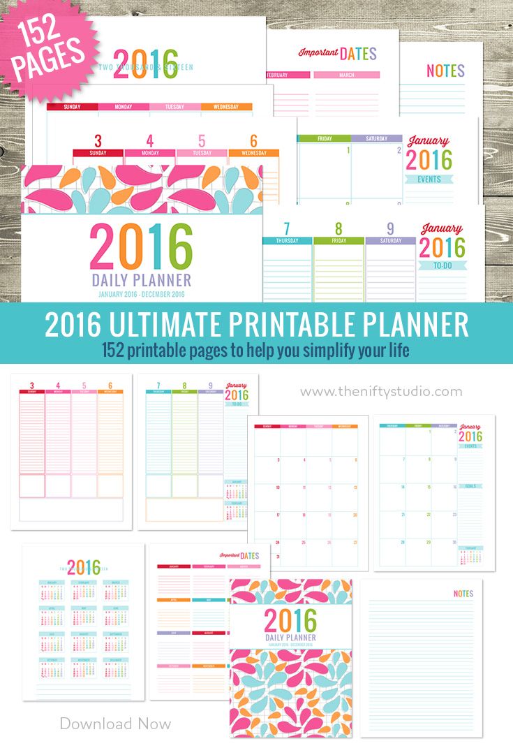Printable 2016 Planner