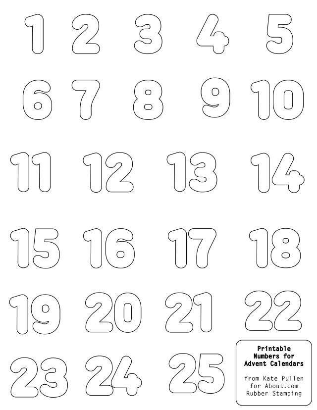 Printable Numbers For Advent Calendars