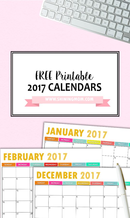 The Free Printable 2017 Calendar By Shining Mom