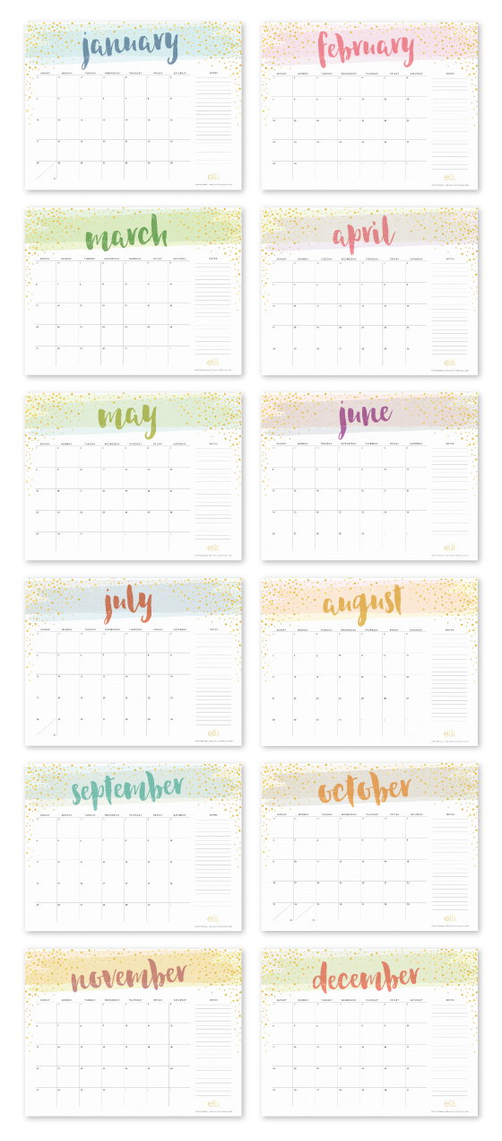 2016 Free Printable Calendar