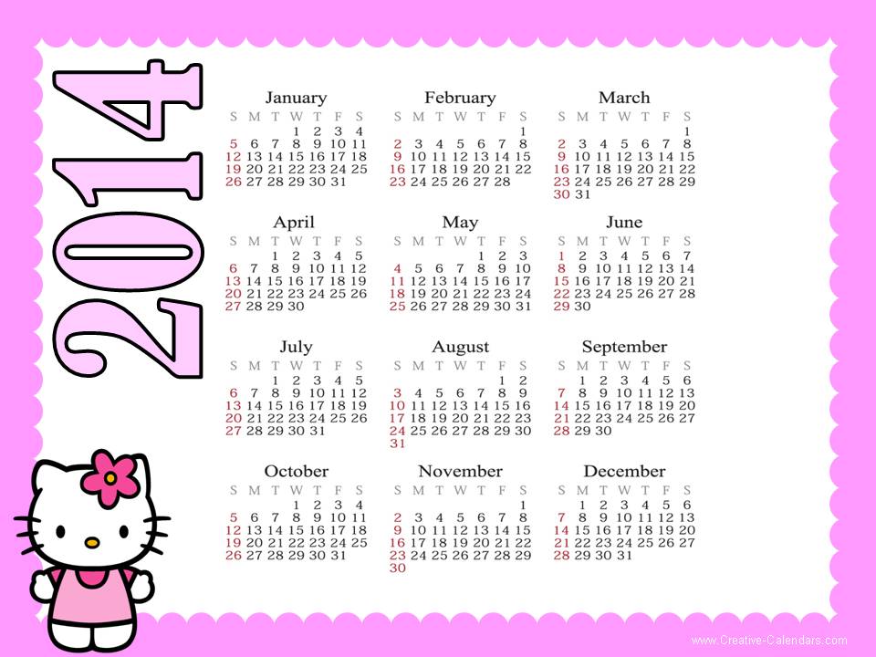 7 Best Images Of Sanrio Printable Calendar Blank