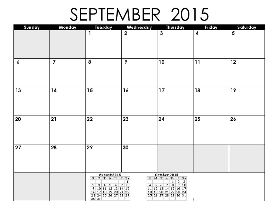 8 Best Images Of Free Printable 2015 September Calendar