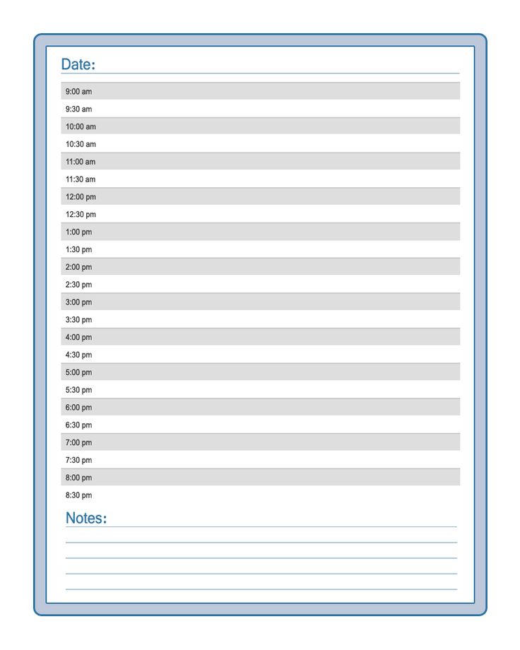 8 Best Images Of Hourly Day Planner Printable Pages