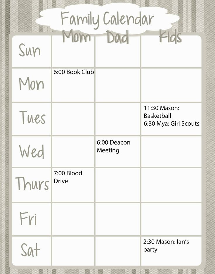 Family Weekly Calendar
