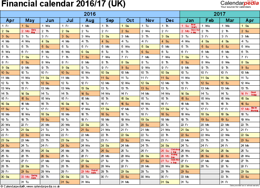 Financial Calendars 2016 17 (uk) In Pdf Format