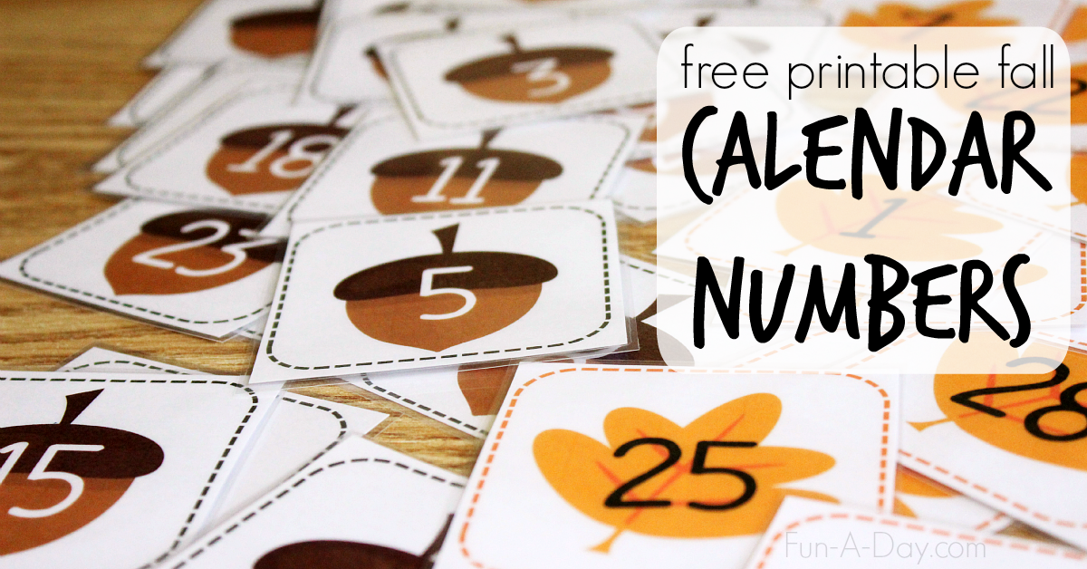 Free Printable Calendar Numbers For Fall