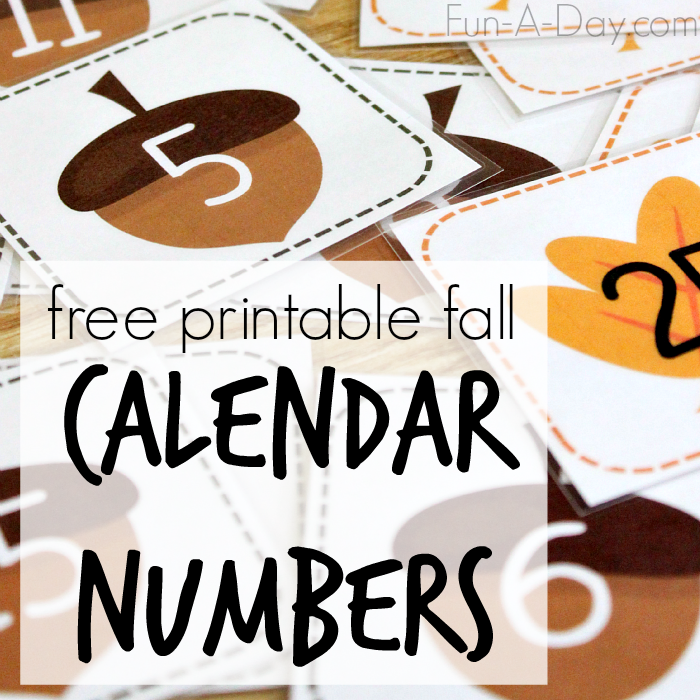Free Printable Calendar Numbers For Fall