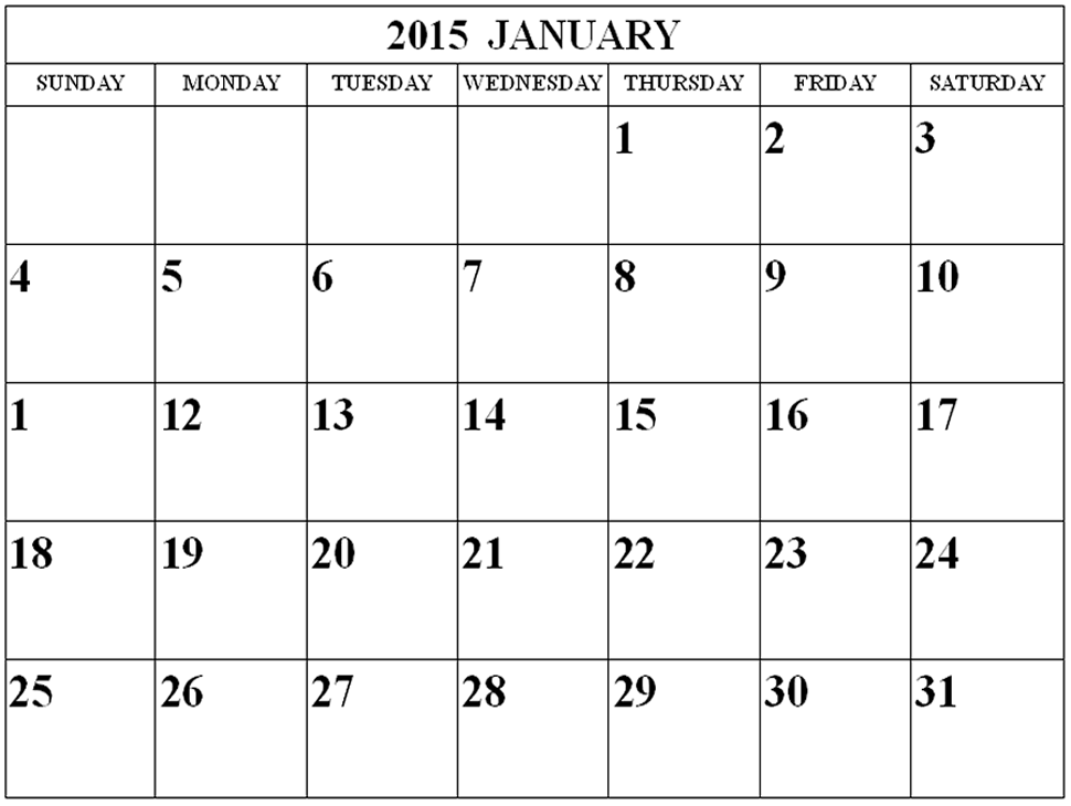Free Printable Calendar Templates