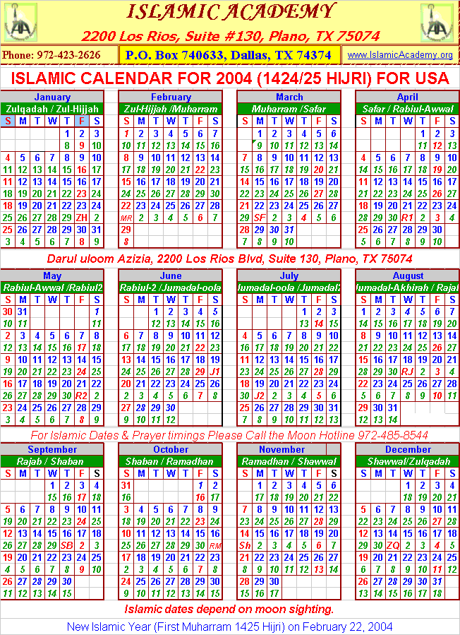 Islamic Calendar Uk 2016