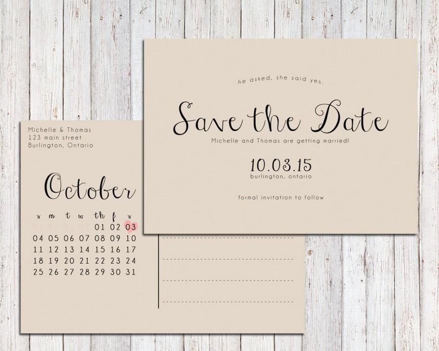 Rustic Save The Date Printable, Save The Date Postcard, Save The
