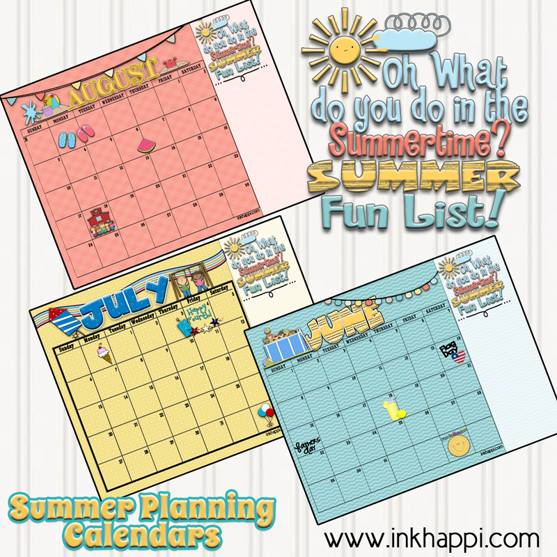 Summer Activities And Free Printable Calendars!