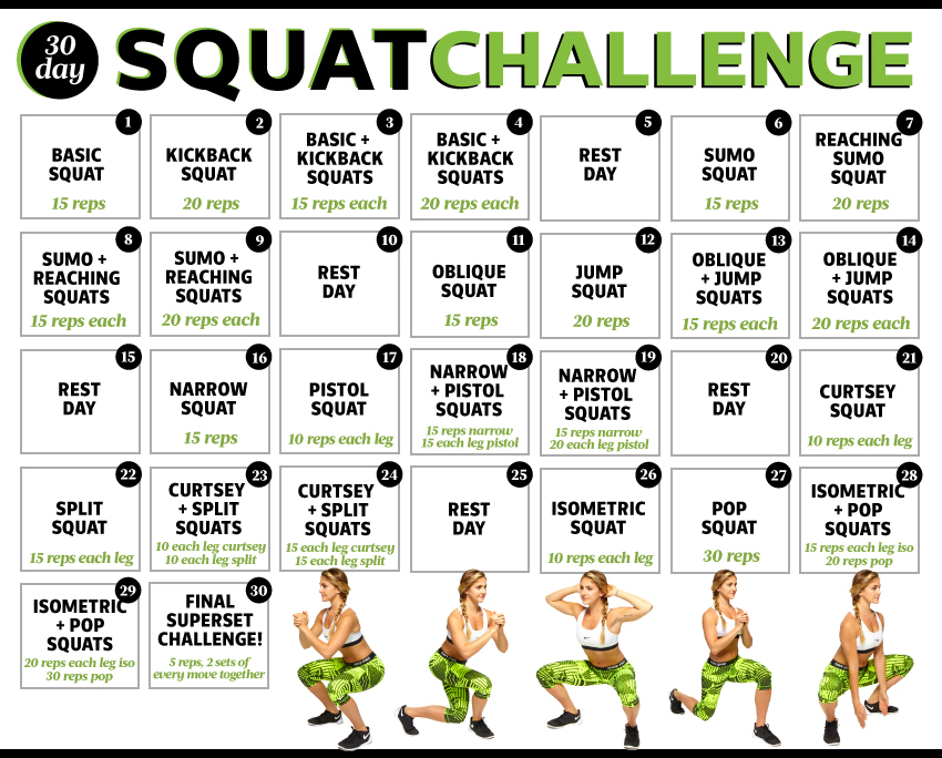 30 Day Squat Challenge Calendar Printable Calendar Template 2023