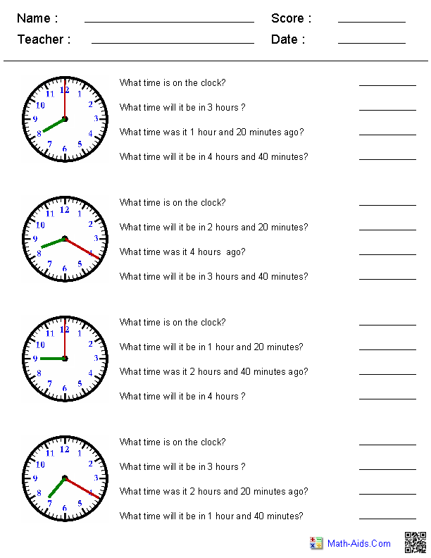 Time Worksheets