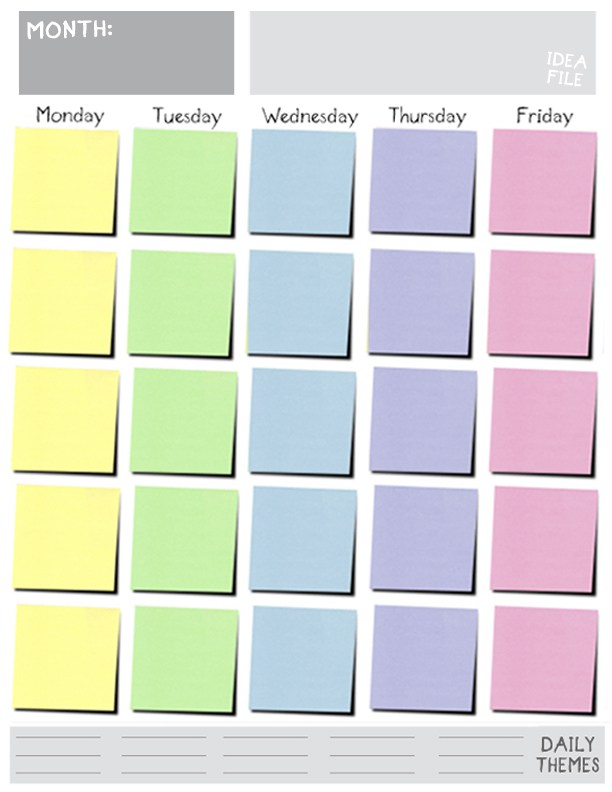 Weekly Calendars Monday Thru Friday