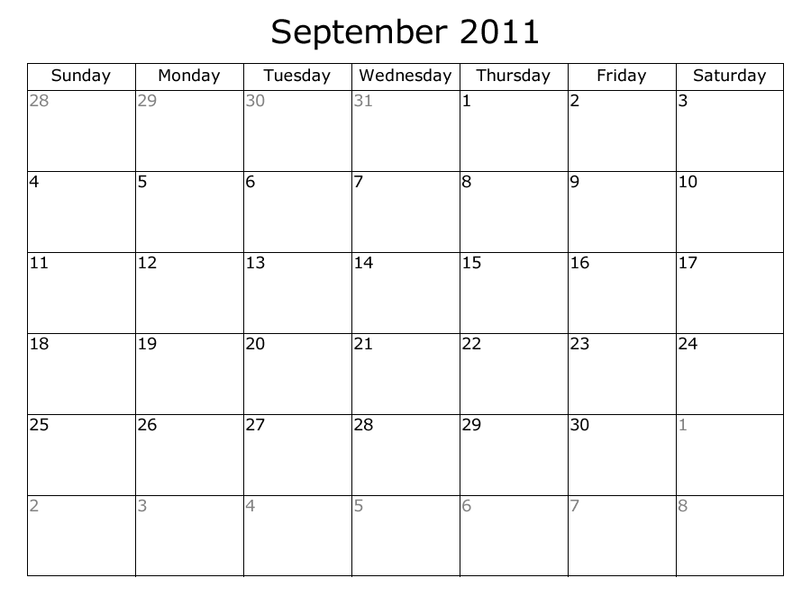 Word Calendar Template For 2012