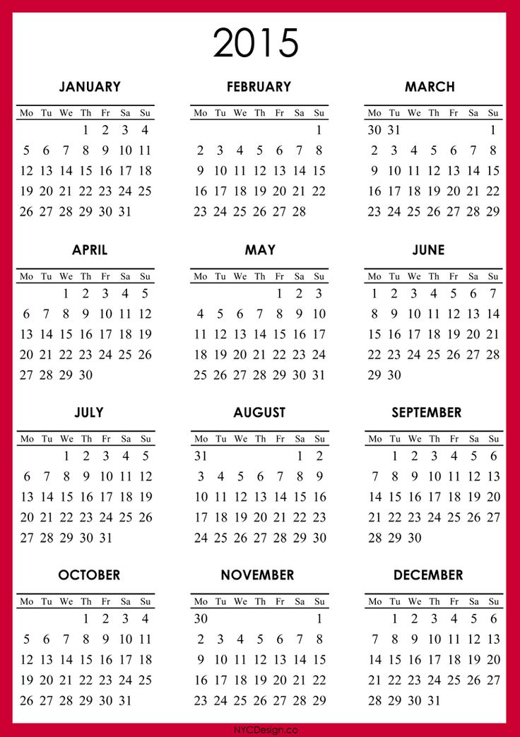 1000+ Ideas About 2015 Calendar Printable On Pinterest