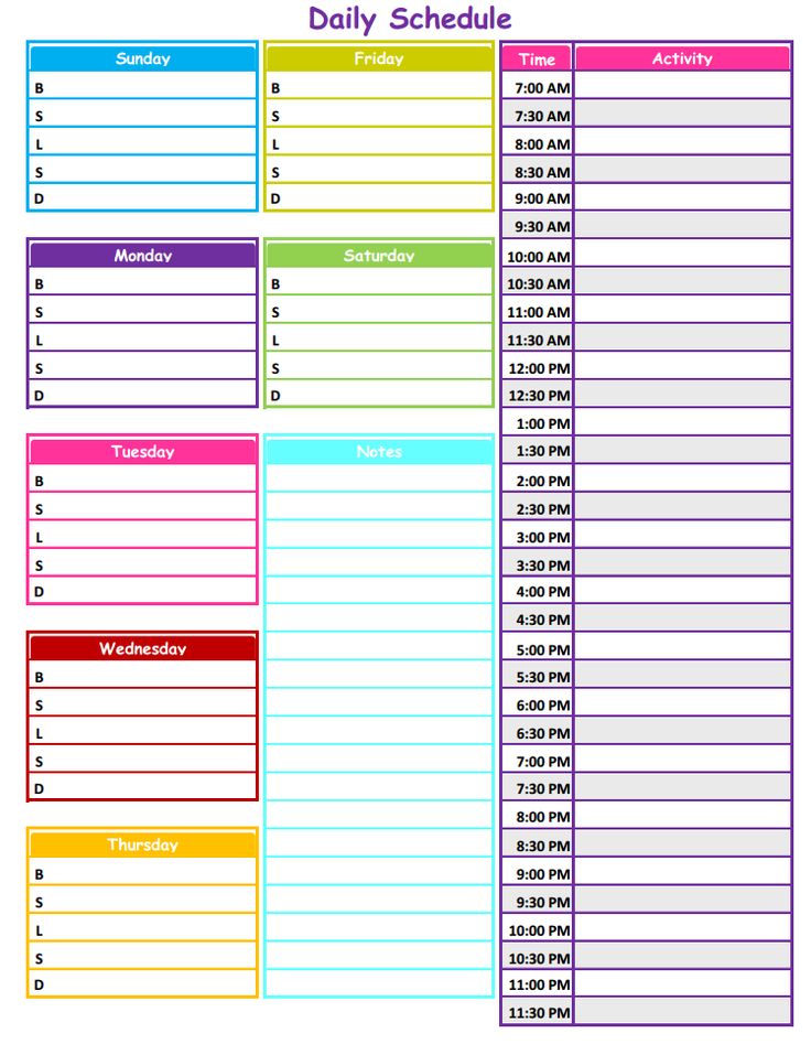 1000+ Ideas About Daily Schedule Printable On Pinterest