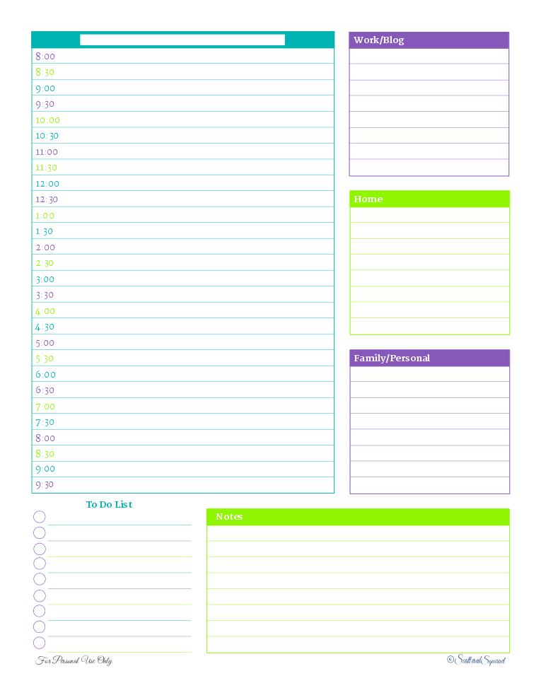 8 Best Images Of Printable Daily Agenda