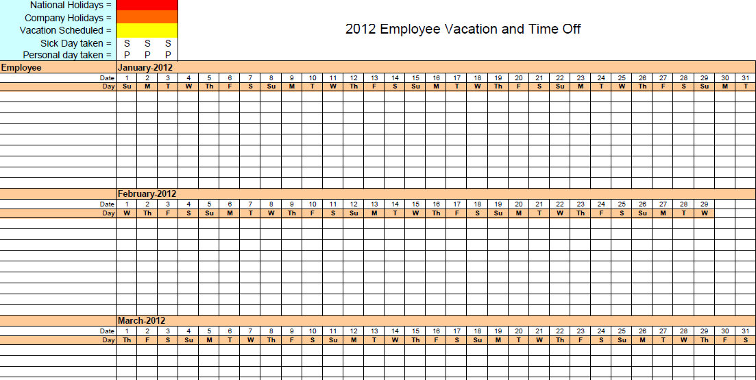 Printable Vacation Calendar – Calendar Template 2023