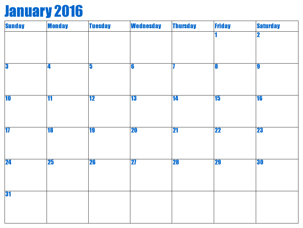 Calendar Template 2016 Word 2010